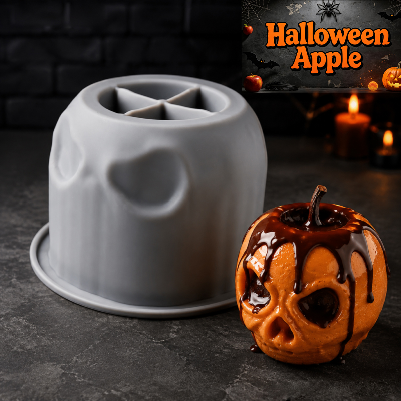 Candle Making Items - Halloween skull apple silicone mold, creative