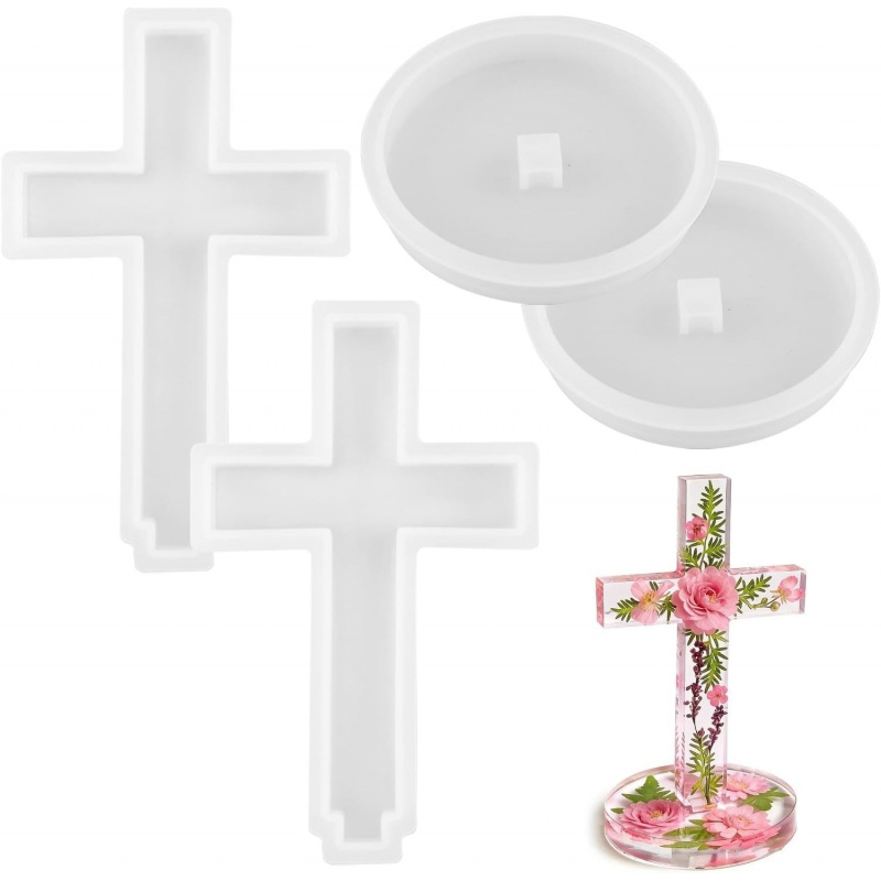 Candle Making Items - Two silicone molds with a base
