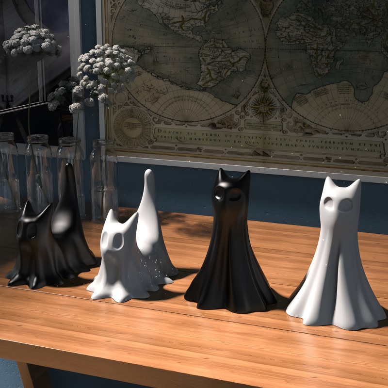 Ghost Cat Halloween Desktop Or - đánh giá và giá Candle Making Items