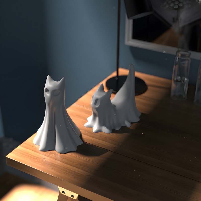 Ghost Cat Halloween Desktop Or - đánh giá và giá Candle Making Items