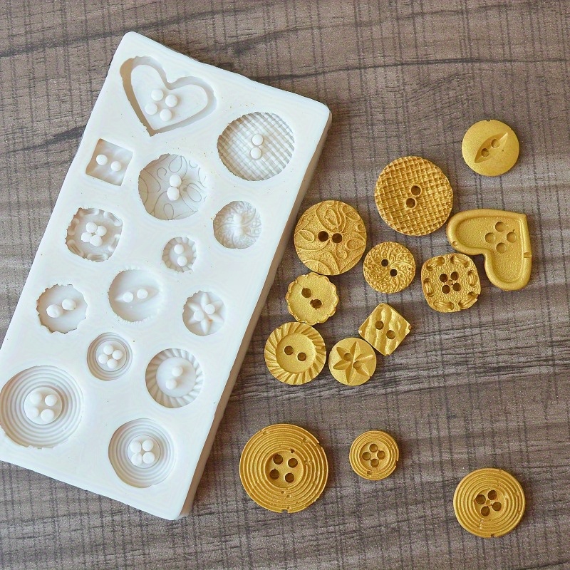 Buttons Shape Silicone Mold Si - đánh giá và giá Candle Making Items