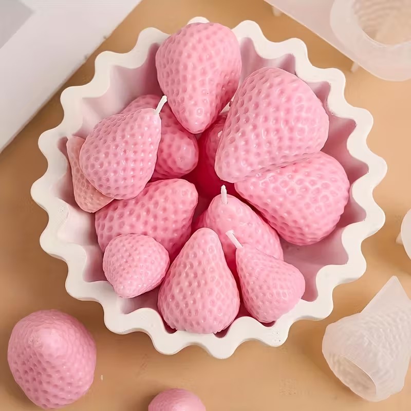 Strawberry Silicone Candle Mol - đánh giá và giá Candle Making Items