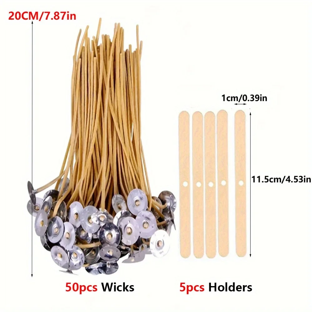 Candle Wicks 50 PCS 8 Inch Hem - đánh giá và giá Candle Making Workshop