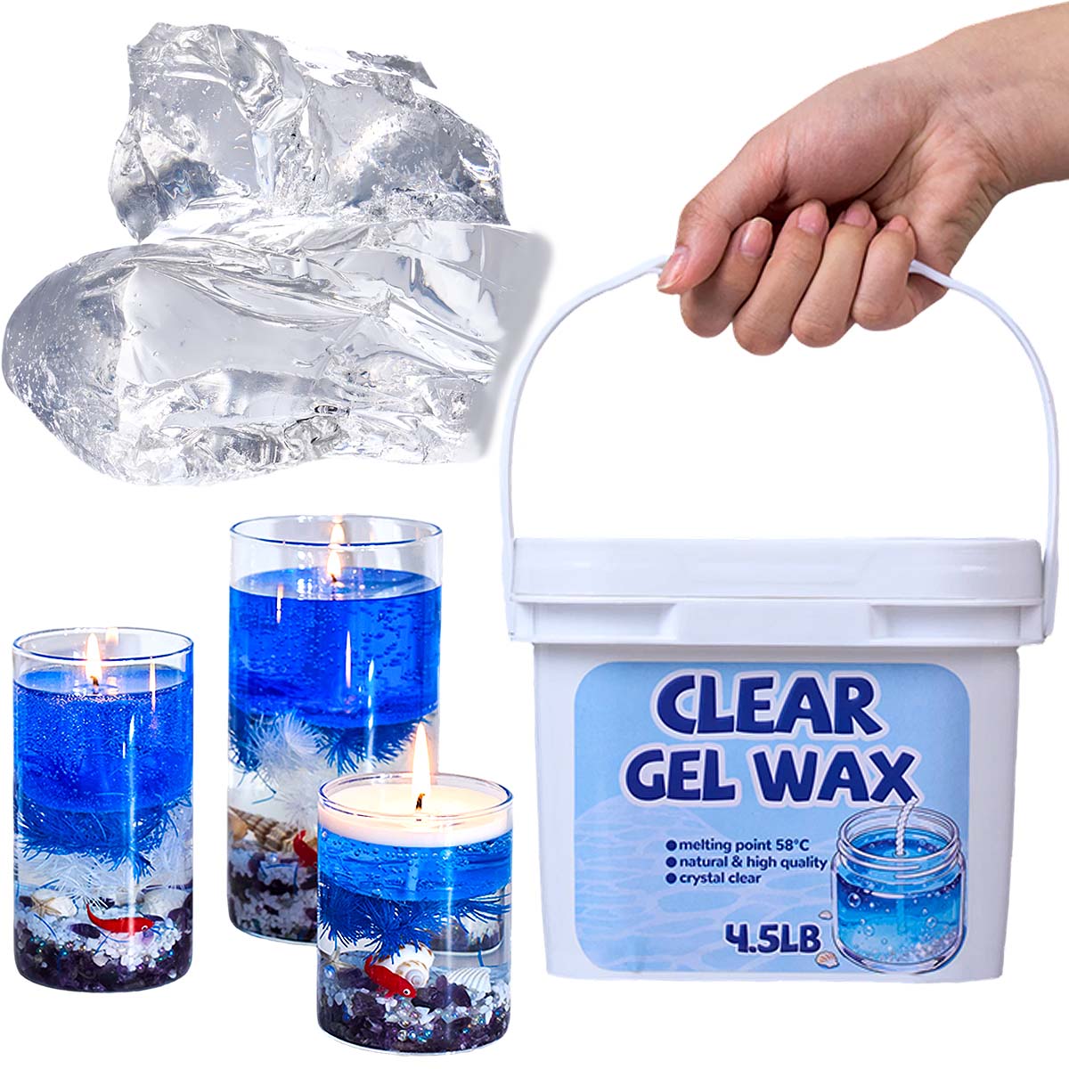 4.5LB Bulk Clear Jelly Wax Kit - đánh giá và giá Candle Making Gel Wax